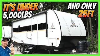 Easy Towing New 25ft Couple's Travel Trailer with HUGE Kitchen! 2025 Ember 21RKE
