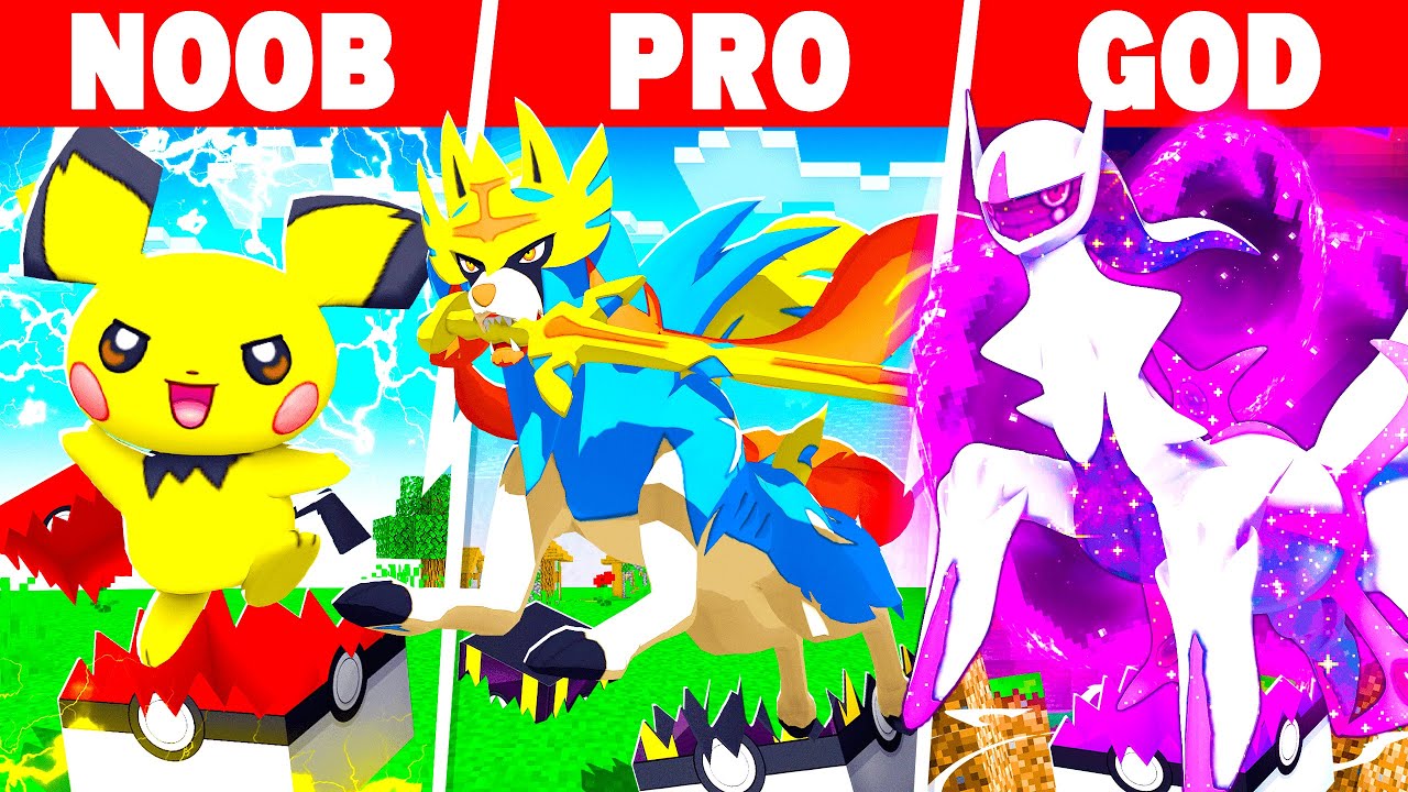 Upgrading LUCKY BLOCKS in Minecraft PIXELMON! (NOOB Vs PRO Vs GOD)