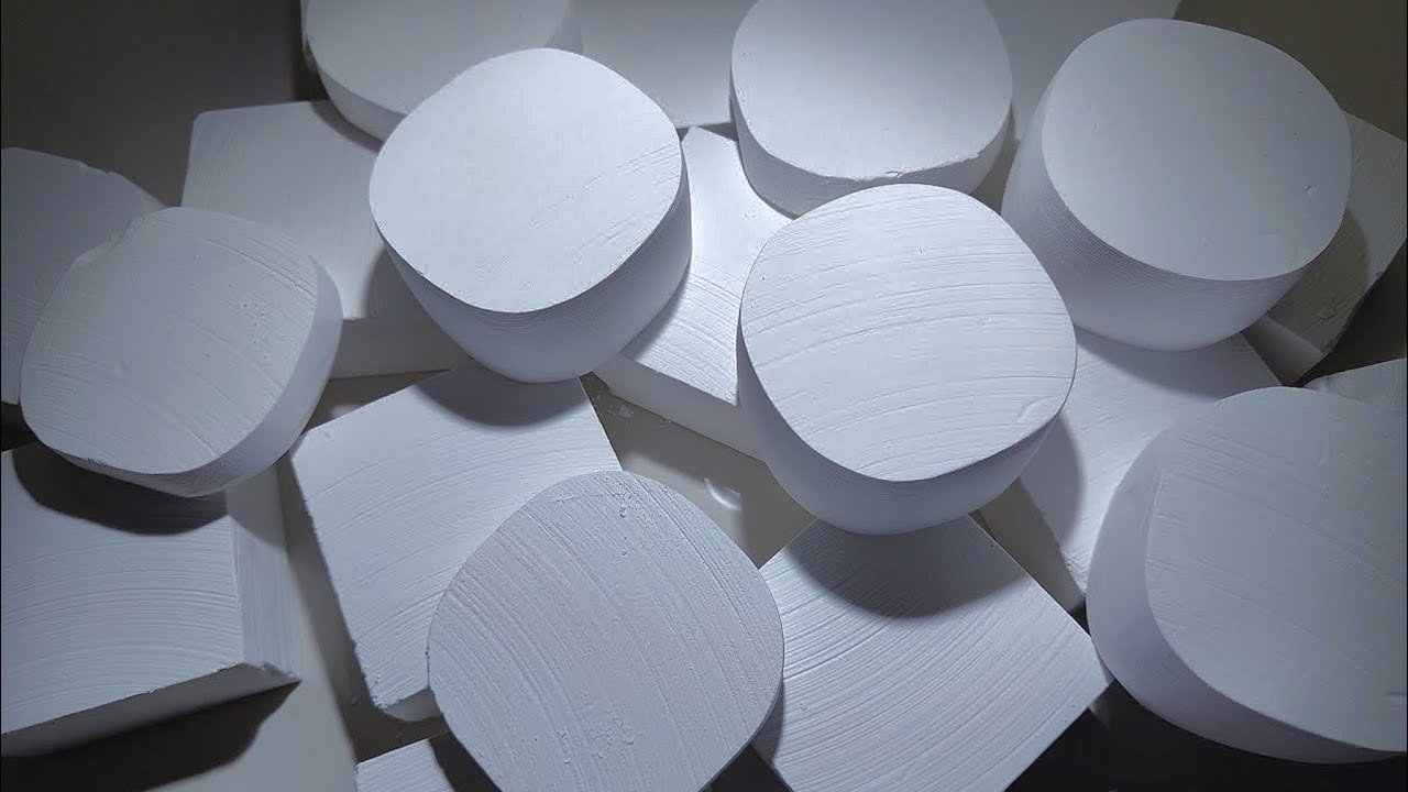 Pure White Crunchy Soft Fresh Plain Gym Chalk Blocks Crush ASMR | Oddlysatisfying Sleepaid 🤍