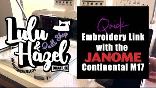 Using the Janome Continental M17 Machine with the Embroidery Link App Quick Video screenshot 4