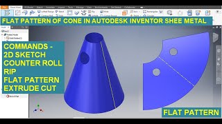 Flat Pattern of Cone in Autodesk Inventor 3d Tutorials || 3d drawings || Inventor Tutorials || 3dcad screenshot 3