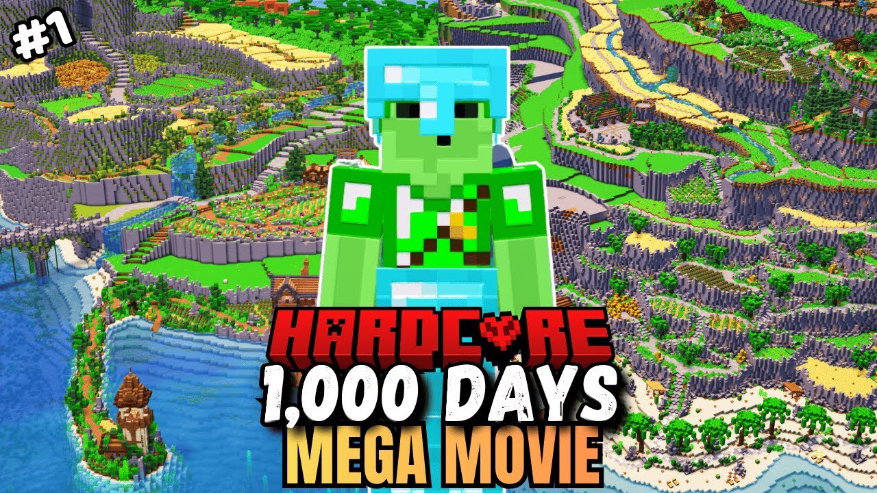 I Survived 1,000 days in REAL Hardcore Minecraft! [MEGA MOVIE] #1