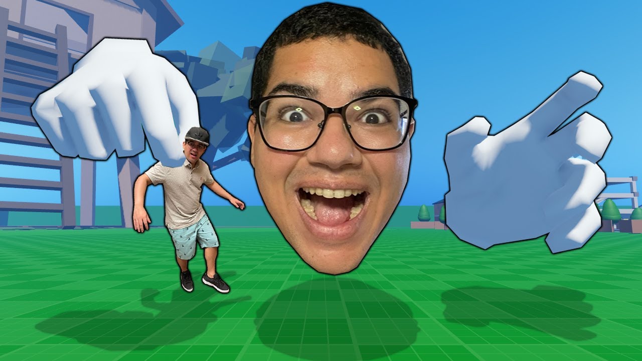 FIQUEI HIPER GIGANTE E SEGUREI O VELHOTE COM MINHAS MÃOS!!! (ROBLOX - REALISTIC HAND RP WITHOUT VR)