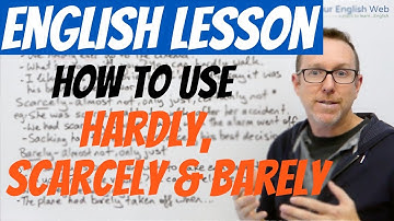 🇦🇺 English lesson - How to use HARDLY, SCARCELY & BARELY