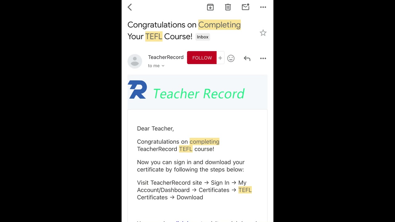 Free tefl certificate from teachers record 