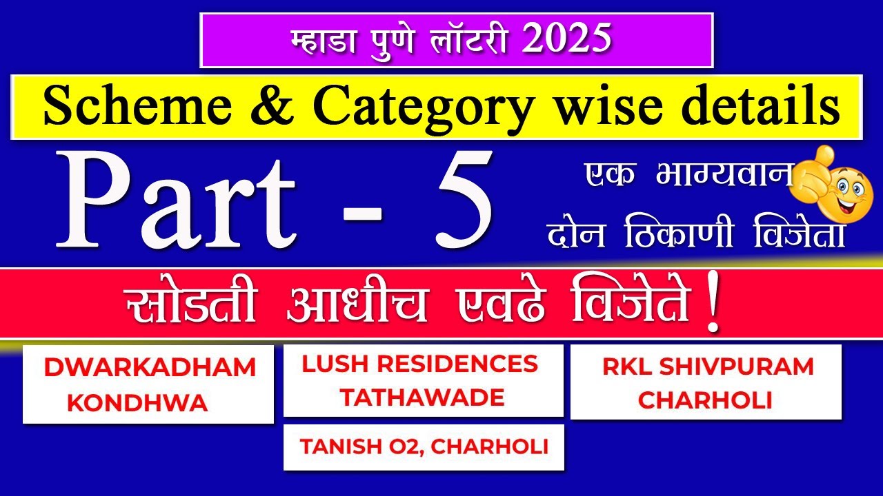 Scheme & Category Wise Details l सोडतीपूर्व विजेत्यांची भरमार l Mhada pune lottery 2025