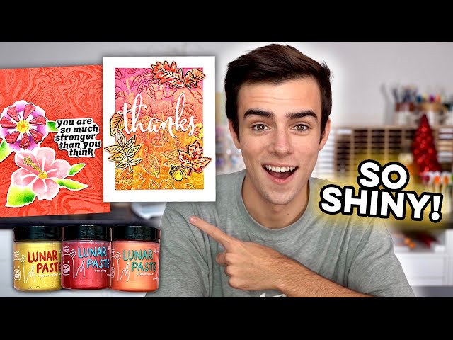 Look at all the shine Lunar Paste creates!✨  Card making, Paper crafts,  Scrapbooking stamps