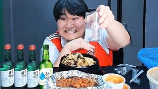 국밥에 참이슬 빨뚜 글라스로 시원하게 3병먹방!! [ Mukbang ]