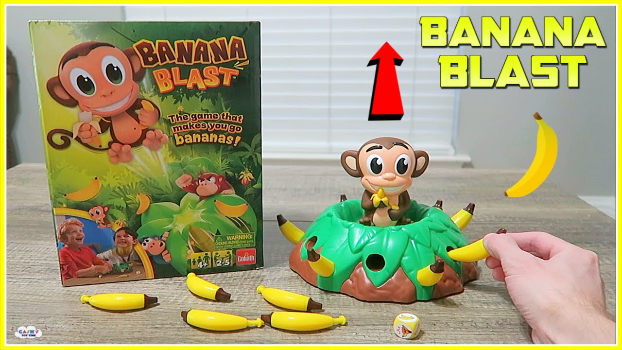  Banana Blast - Pull The Bananas Until The Monkey Jumps Game -  Includes a Fun Colorful 24pc Puzzle by Goliath , Green : Toys & Games