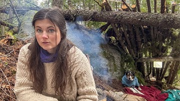 Survival Camping Alone: Building a Shelter & Bow