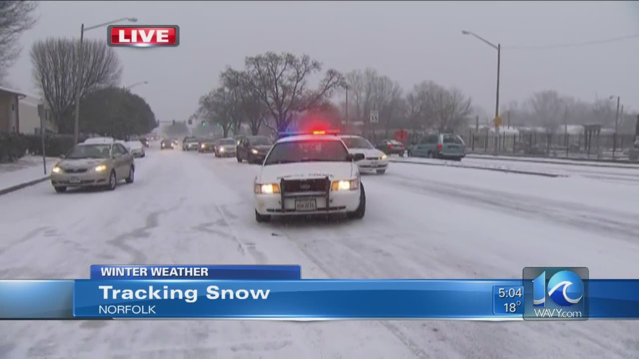 WAVY Team Coverage - Snow begins blanketing HR - YouTube