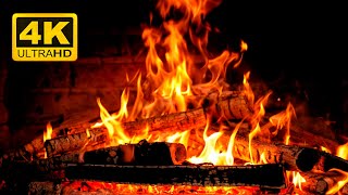 FIREPLACE Ultra HD 4K. Fireplace with Crackling Fire Sounds. Fireplace Burning. Fire Background