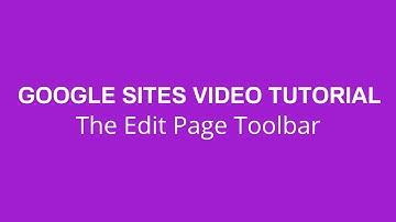 The Google Sites Edit Page Toolbar