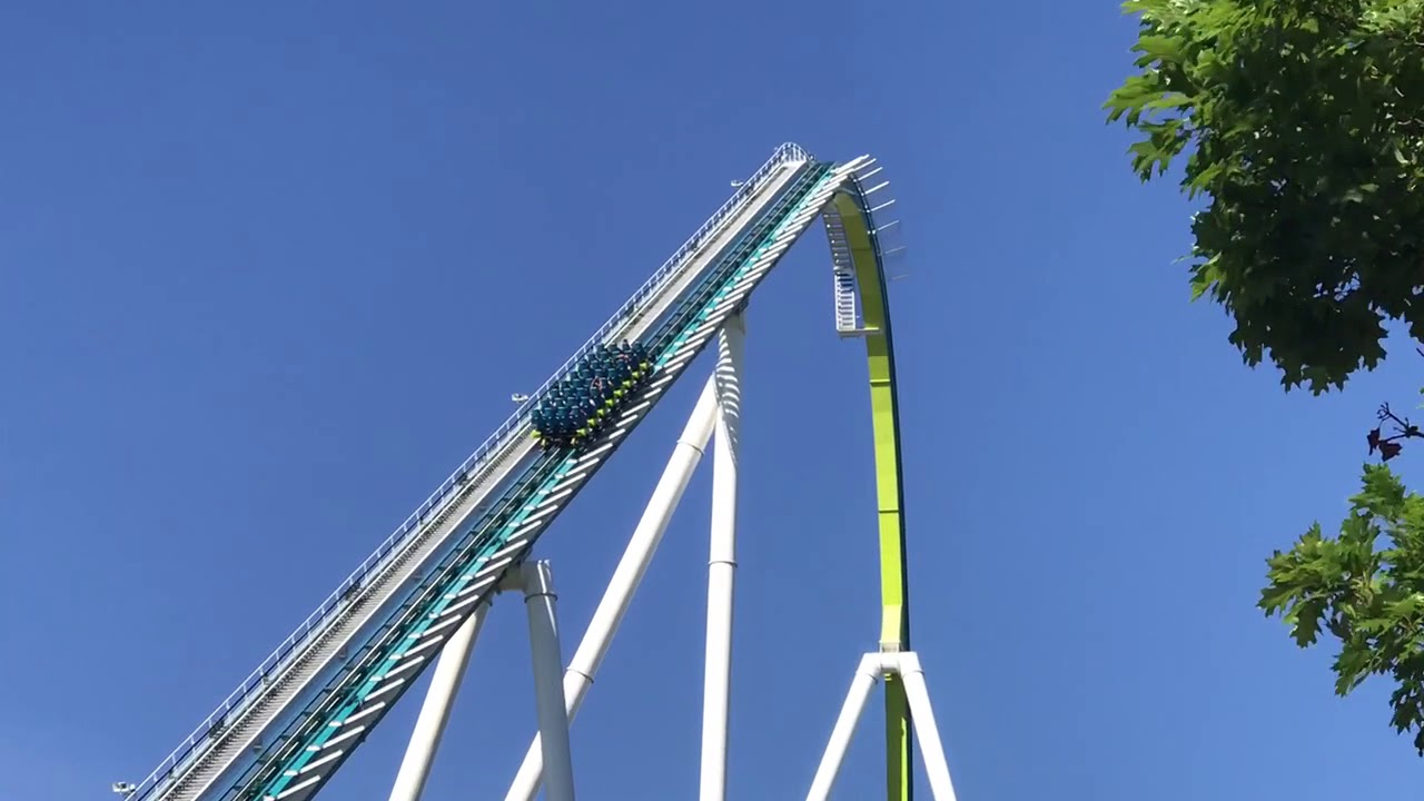 Fury 325 lift hill and first drop YouTube