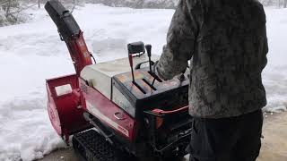 田舎暮らし】初めて一人での除雪機 WADO SX1392 - YouTube