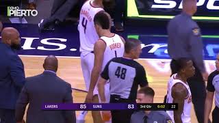 Devin Booker - Larry Nance Jr FIGHT Lakers vs Suns October 20 2017-18 NBA Season