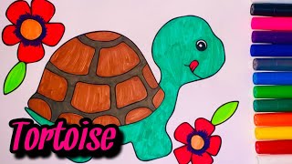 Tortoise  easy drawing for kids | kid's world |