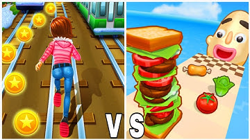 Subway Princess Runner vs Sandwich Runner - Gameplay Walkthrough (New Update, ASMR Max Level)
