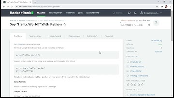 Say "Hello, World!" With Python-HackerRank Python Practice