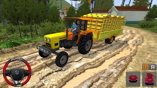HMT Tractor Trolley 🚜 Mud Offroad Drive | BUSSID Gameplay - Bus Simulator Indonesia - Bus Game 