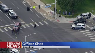 Denver police officer shot, suspect's body found in the street near Sheridan and Midway