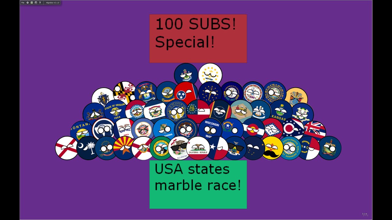 USA states marble race (100 subscribers special)