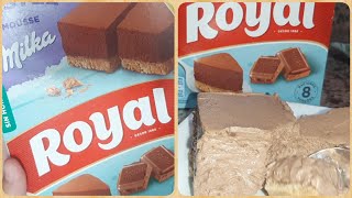 ألذكعكةموس الآيس كريم الشوكولاطةرويال ميلكايستحق التجربة gâteau à la mousse ICE cream royal Milka 