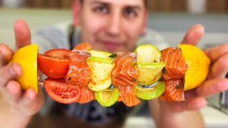 Мини ШАШЛЫЧКИ из семги на шпашках - Вкусный СОУС К РЫБЕ