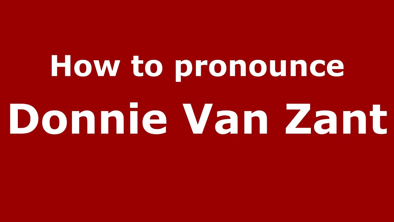 How to pronounce Donnie Van Zant (American English/US) PronounceNames