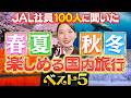 【ランキング】春夏秋冬いつでも楽しめる国内旅行先をJAL社員100人に聞いてみた！