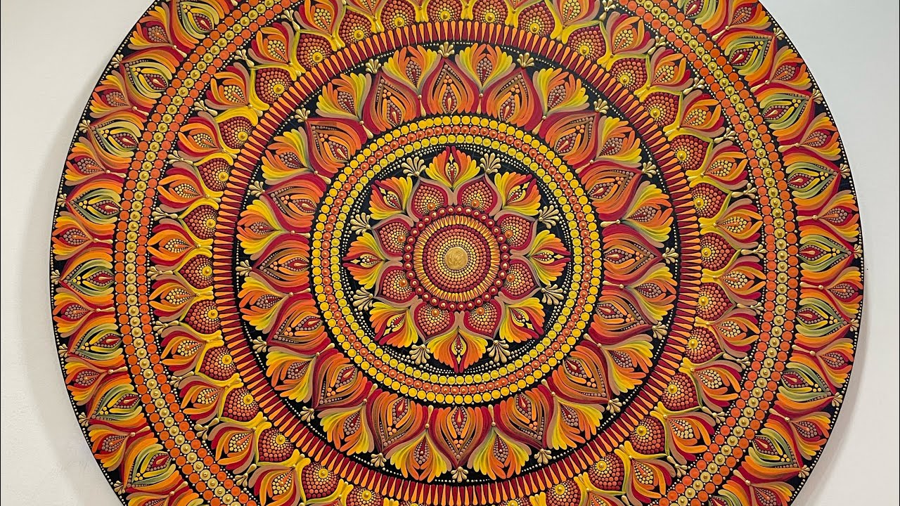 30” Orange dot mandala🧡✨|step by step| full tutorial video| watch till end| dot mandala| subscribe