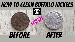 How to Clean Your Buffalo Nickels after Metal Detecting!! Super Easy with Great Results!!
