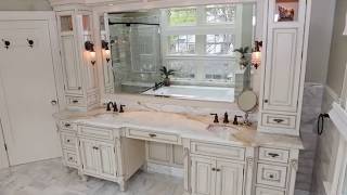 Double Bathroom Vanity with Makeup Area
