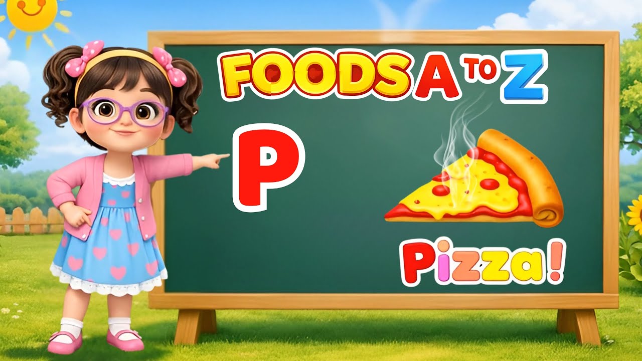 Изучаем названия продуктов питания от А до Я 🍎🍌 | Веселые алфавитные названия продуктов для детей...