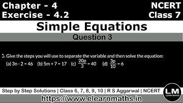 Simple Equations | Class 7 Exercise 4.2 Question 3 | NCERT | Learn Maths