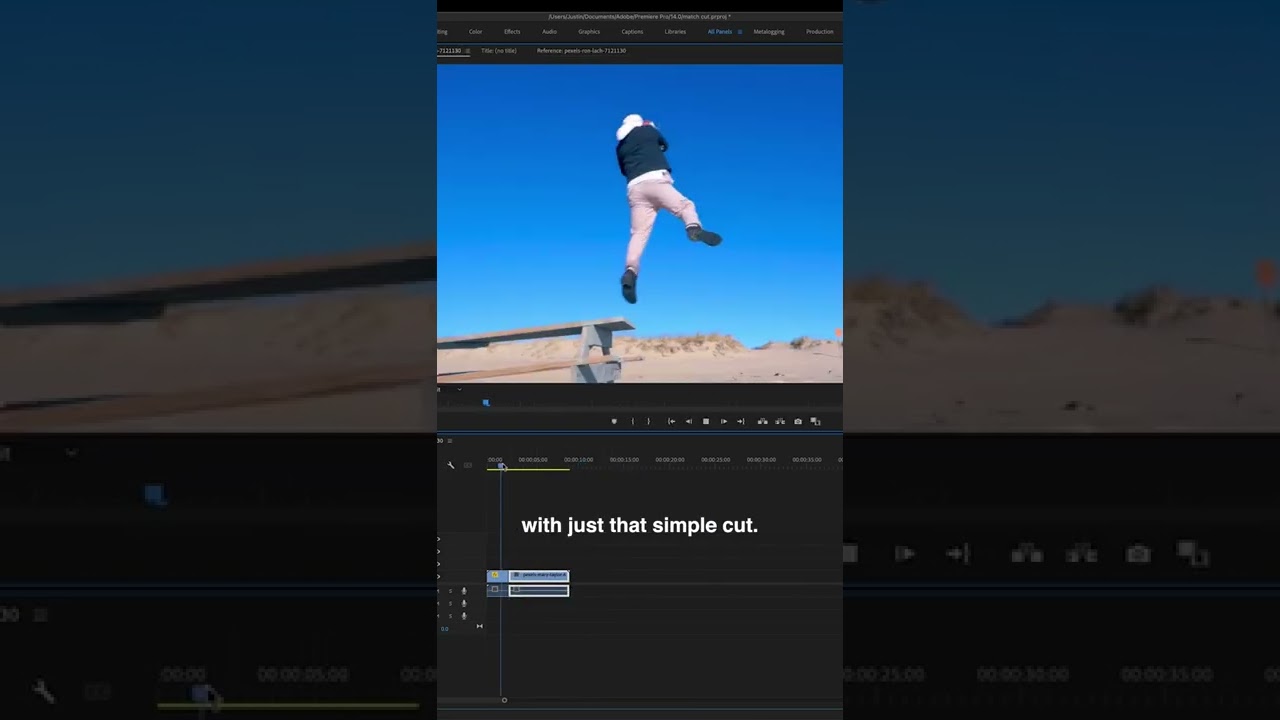 This Video Editing transition is called the MATCH CUT