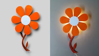 wall hanging light making at home / flower shape light wall hanging / home decor craft