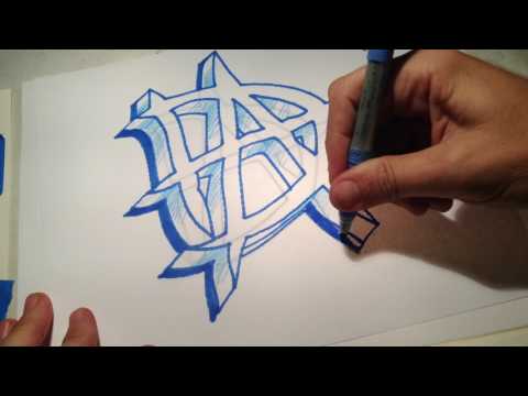 Comment dessiner Logo WWE Dean Ambrose DA dans Graffiti 3D Lisible