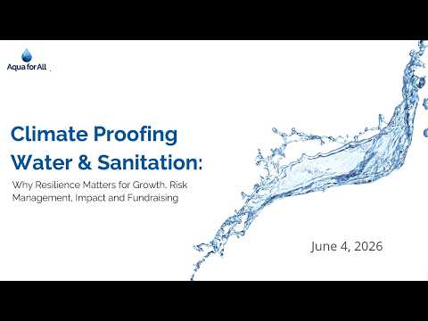 Webinar: Climate Proofing Water & Sanitation