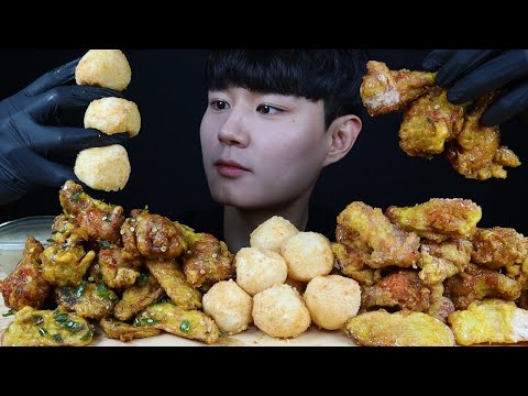 60계치킨 간지치킨 고추치킨 치즈볼 먹방ASMR Spicy Chicken Cheese mukbang 辛いチキンチーズ สไปซี่ชีสไก่ Gà cay eating sounds