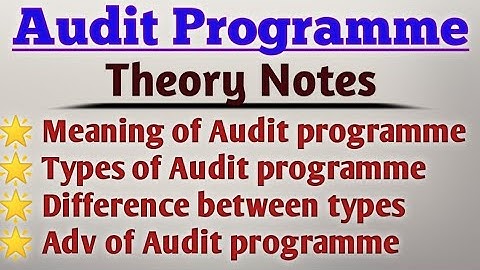 Audit Programme | Types of Audit Programme