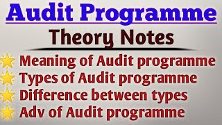 Audit Programme | Types of Audit Programme