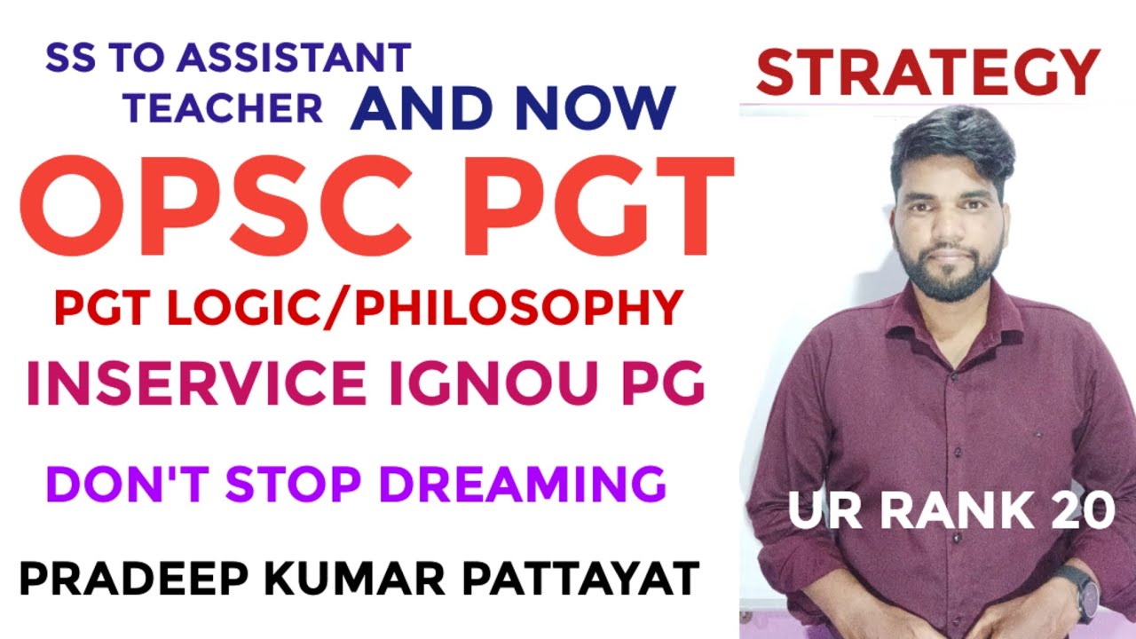 OPSC PGT LOGIC/PHILOSOPHY || 