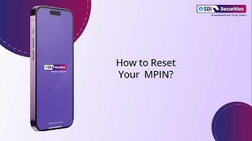 How to reset your MPIN through SBI Securities App?