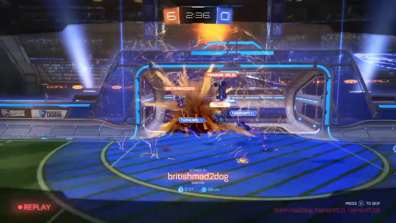 Rocket League PS4 players wreck pc players in a match of 3 vs 3