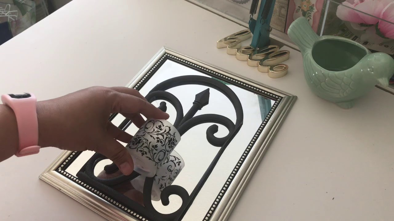 Dollar Tree Diy Wrought Iron Mirrored Wall Sconce Quick Easy Dollar Tree Diy Wrought Iron Mirrored Wall Sconce Quick Easy Less Than 3
