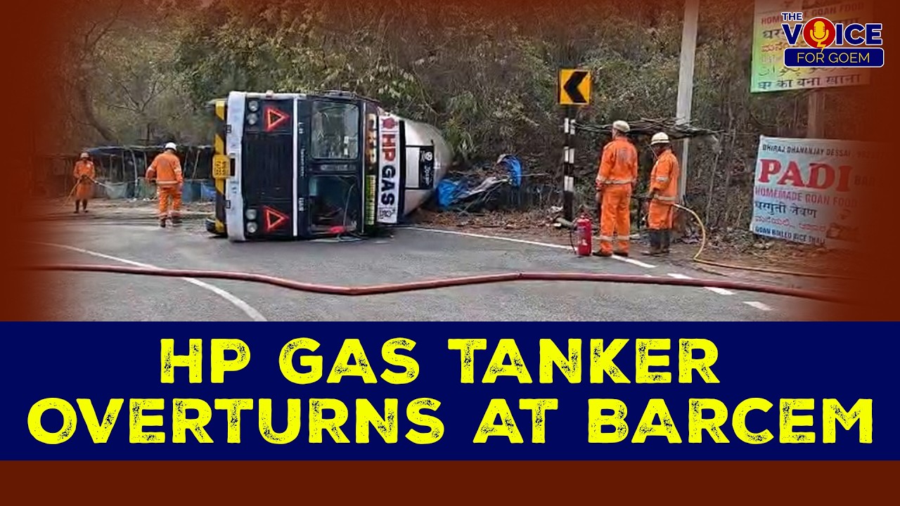 HP GAS TANKER OVERTURNS AT BARCEM - YouTube