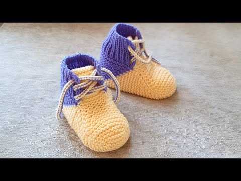 Авторские следки носки на двух спицах без шва / На малышей 2-3 года