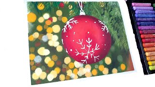 Oil Pastel Drawing for Beginners | Christmas Ball screenshot 4