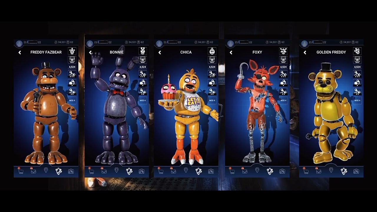 five nights at Freddy's ar. all fnaf 1 animatronics in fnaf ar. YouTube